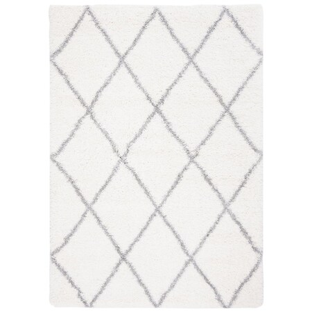 Safavieh 6 ft. 7 in. x 9 ft. Fontana Shag Solid Area Rug Cream & Grey FNT815A-6